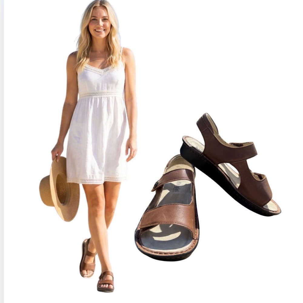 Alegria Brown Leather Comfort Sandals – Women’s Size 8 – NEW